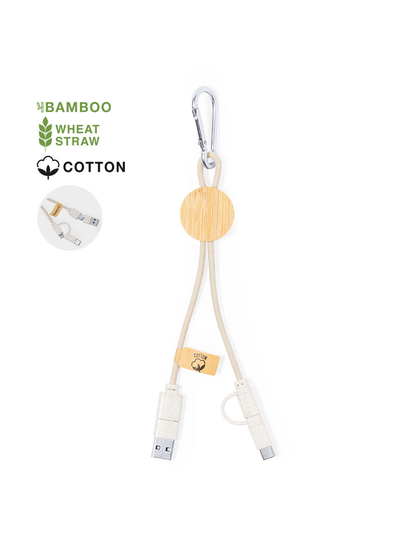 Cable promocional con varios cuerpos para varias funciones