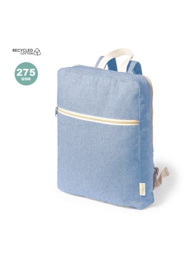 Mochila promocional azul de algodón