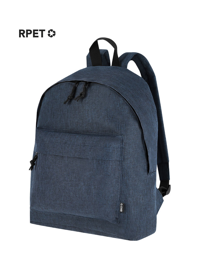 Mochila promocional de diseño Jaspeado, con doble tirador negro