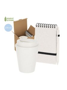 Set vaso y libreta con bolígrafo incluido