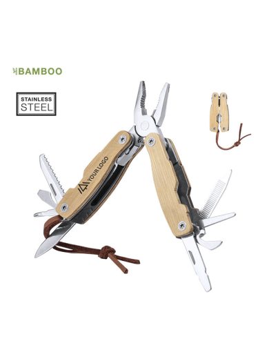 Multiherramienta con empuñadura de bambú